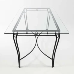 Pisa Table provençale en verre trempé et acier