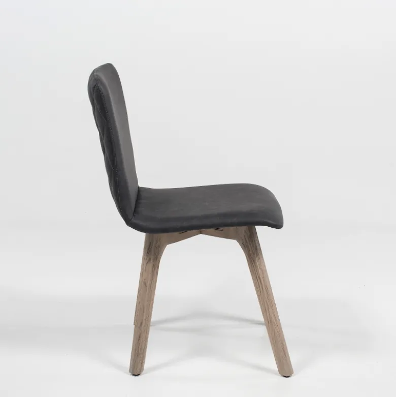 Plaza diamant Chaise de séjour scandinave matelassée en synthétique et bois