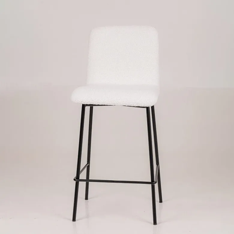 Plaza Tabouret snack moderne en tissu et pieds en métal