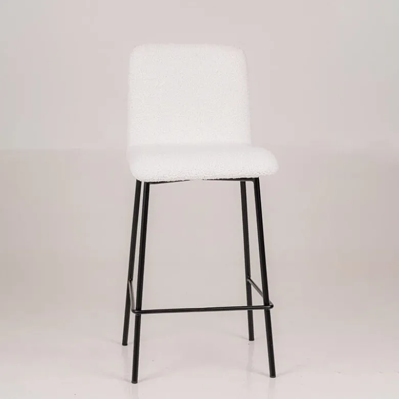 Plaza Tabouret snack moderne en tissu et pieds en métal