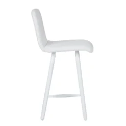 Plaza Tabouret snack scandinave en tissu et pieds coniques en bois