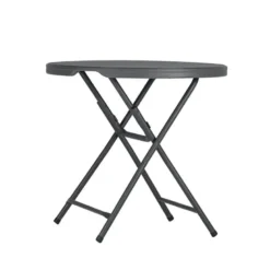 PraxisTable pliante ronde gris foncé
