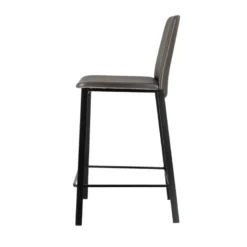 Primera Tabouret snack belge rembourré en simili et pieds en métal