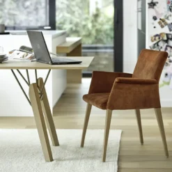 Pure classic Mobitec® Fauteuil cocooning en tissu avec pieds en bois