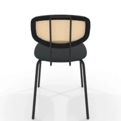 Ritmo Chaise rétro avec dossier en cannage rotin et assise en simili