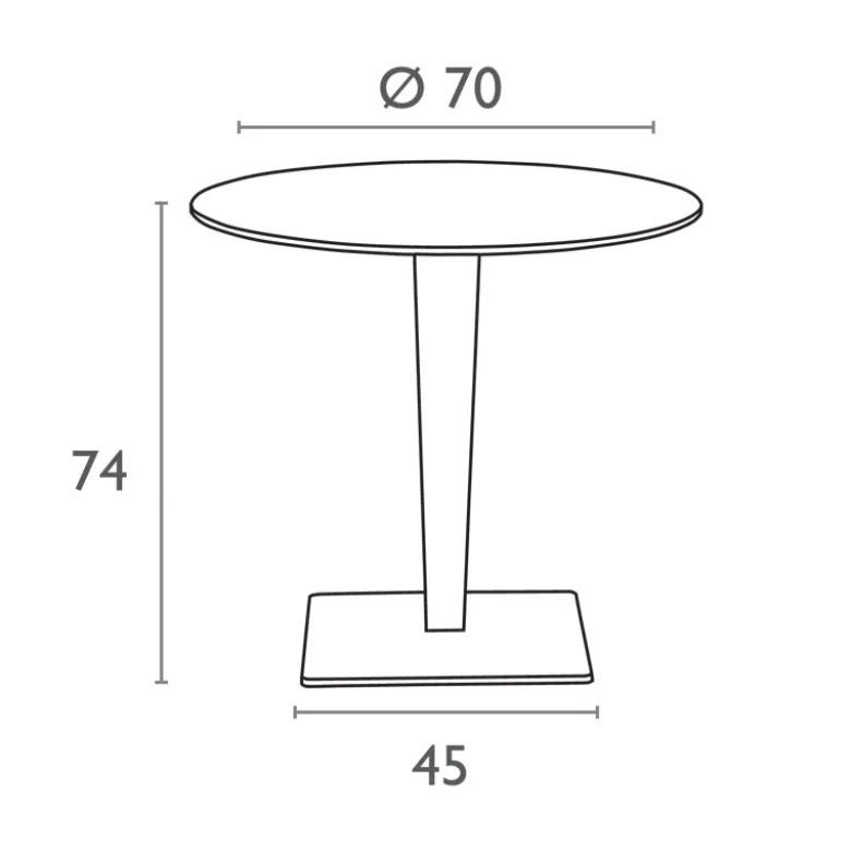 Riva Table de jardin ronde en résine tressée et plateau werzalit