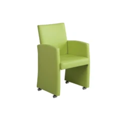 Sarah Fauteuil de table rembourré en synthétique avec roulettes