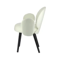 Severus Fauteuil cosy en tissu avec pieds bois