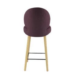 Severus Tabouret snack cosy en tissu avec pieds en bois