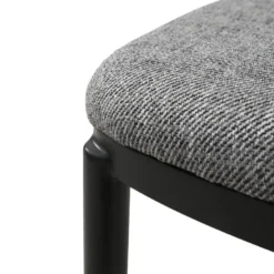SimoneChaise bimatière en tissu dossier bois avec pieds en métal
