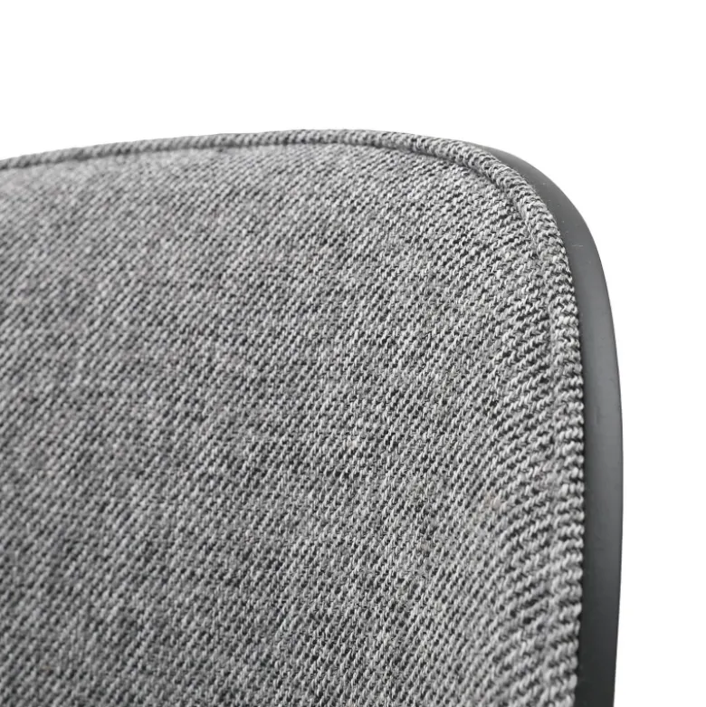 SimoneChaise bimatière en tissu dossier bois avec pieds en métal