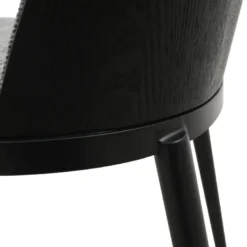 SimoneChaise bimatière en tissu dossier bois avec pieds en métal