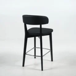 Siren Tabouret snack en bois massif avec assise et dossier rembourrés