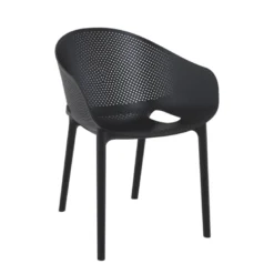 Sky Pro Fauteuil de jardin moderne empilable coque microperforée en polypropylène
