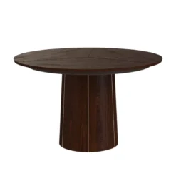 SM33 Table ronde extensible en bois avec pied central