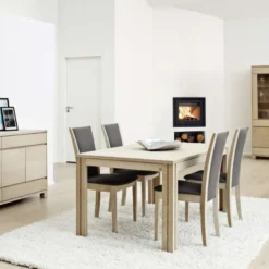 SM23/24 Table scandinave rectangulaire en bois avec allonges