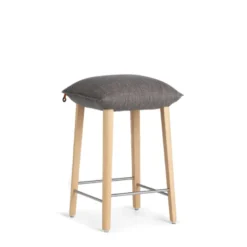 Soda Mobitec® Tabouret snack rembourré sans dossier en tissu et pieds bois