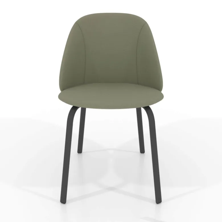Sofia Chaise cosy en simili avec pieds métal