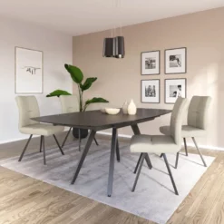 SofiaTable moderne extensible en céramique avec pieds en métal