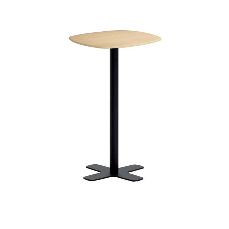 Spinner Petite table de bar en stratifié aux coins arrondis avec pied central