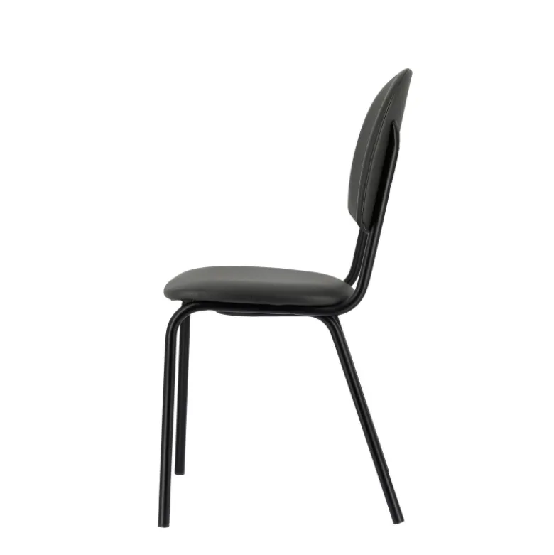 STR5 Chaise de cuisine en simili et métal
