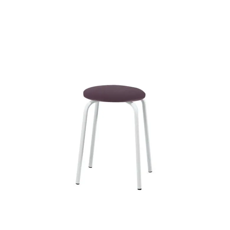 TabRond Tabouret bas empilable en métal et simili