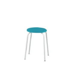 TabRond Tabouret bas empilable en métal et simili