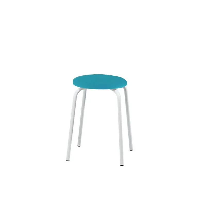 TabRond Tabouret bas empilable en métal et simili