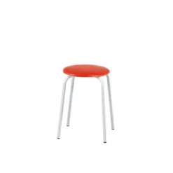 TabRond Tabouret bas empilable en métal et simili