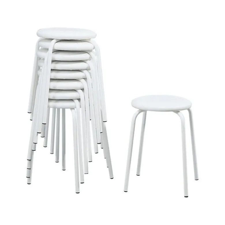 TabRond Tabouret bas empilable en métal et simili