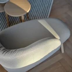 Thalia Mobitec ® Banquette cosy en tissu avec pieds en bois