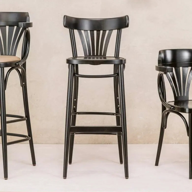 56 Ton® Tabouret de bar style bistrot en bois