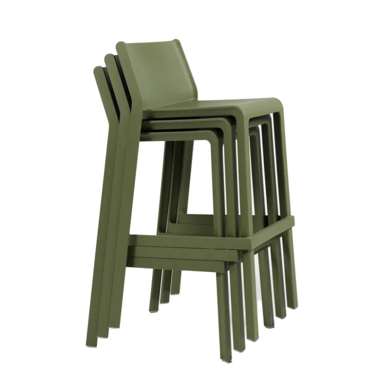 Trill stool Tabouret de bar moderne empilable en polypropylène
