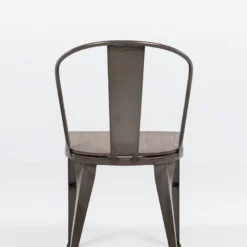 Turia 631 Chaise industrielle vintage en métal avec assise bois