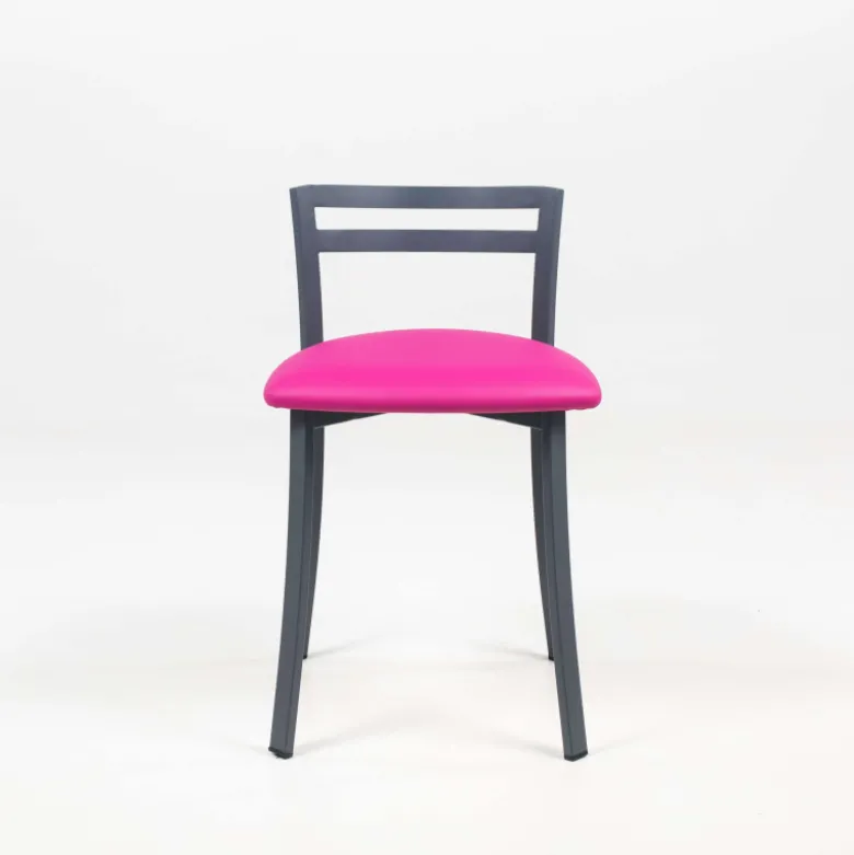 Urane Carrier® Chaise de cuisine avec dossier bas en métal fabriquée en France