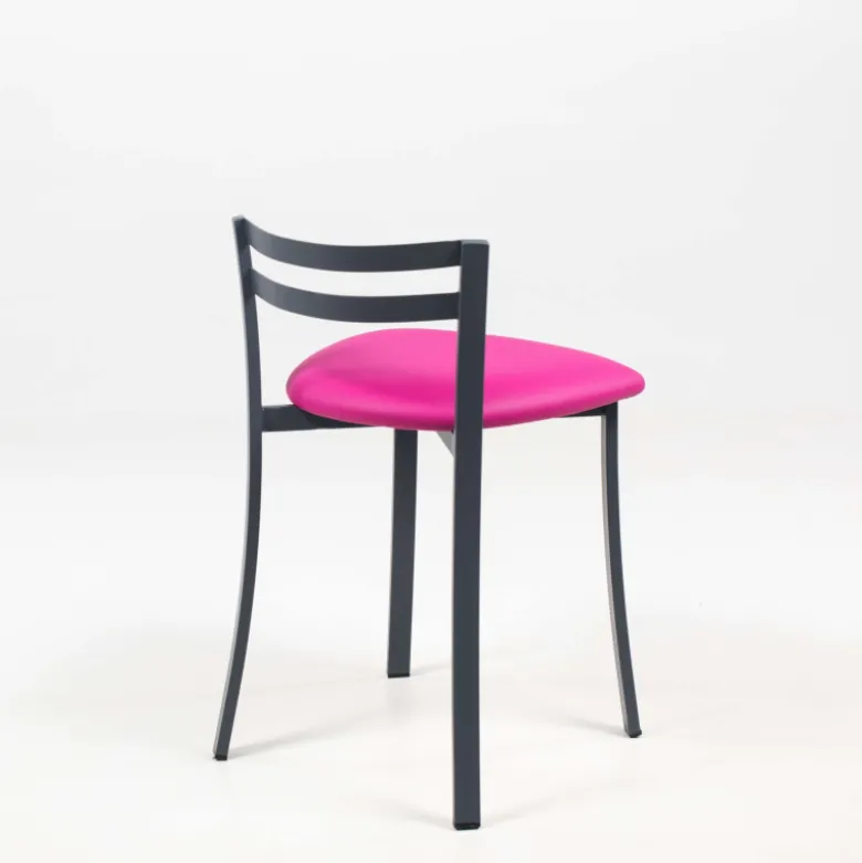 Urane Carrier® Chaise de cuisine avec dossier bas en métal fabriquée en France