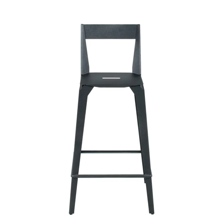 Valence Carrier® Tabouret snack industriel français en métal avec dossier