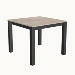 Verona Table carrée avec pieds métal conçue en Belgique