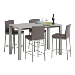 Verona Table snack rectangulaire belge en stratifié et pieds métal