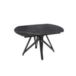 WarholTable moderne en céramique extensible avec pied central design en métal noir