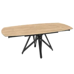 WarholTable moderne en céramique extensible avec pied central design en métal noir