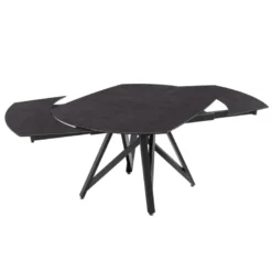WarholTable moderne en céramique extensible avec pied central design en métal noir