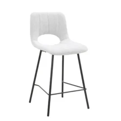 WilliamTabouret cosy en tissu avec pieds en métal noir