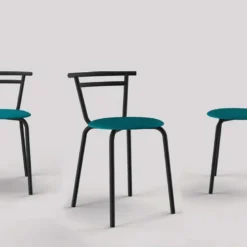 Xélus Carrier® Chaise de cuisine fabriquée en France assise ronde structure métal