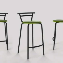 Xélus Carrier® Tabouret snack fabriqué en France assise ronde rembourrée et structure métal