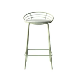 Yaël Carrier® Tabouret haut français rembourré en métal et simili