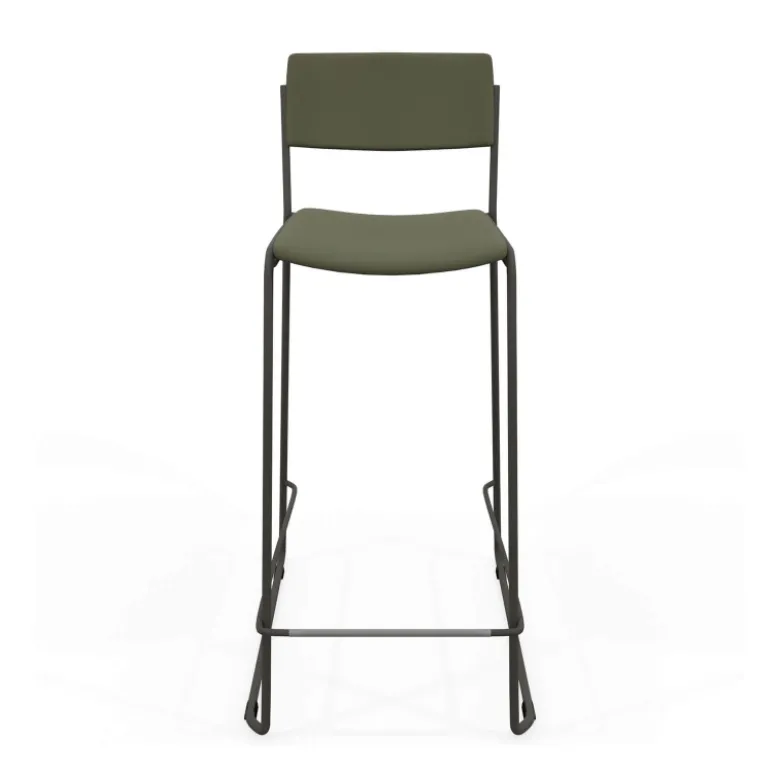 Zoom Tabouret de bar moderne en simili avec pieds traîneau