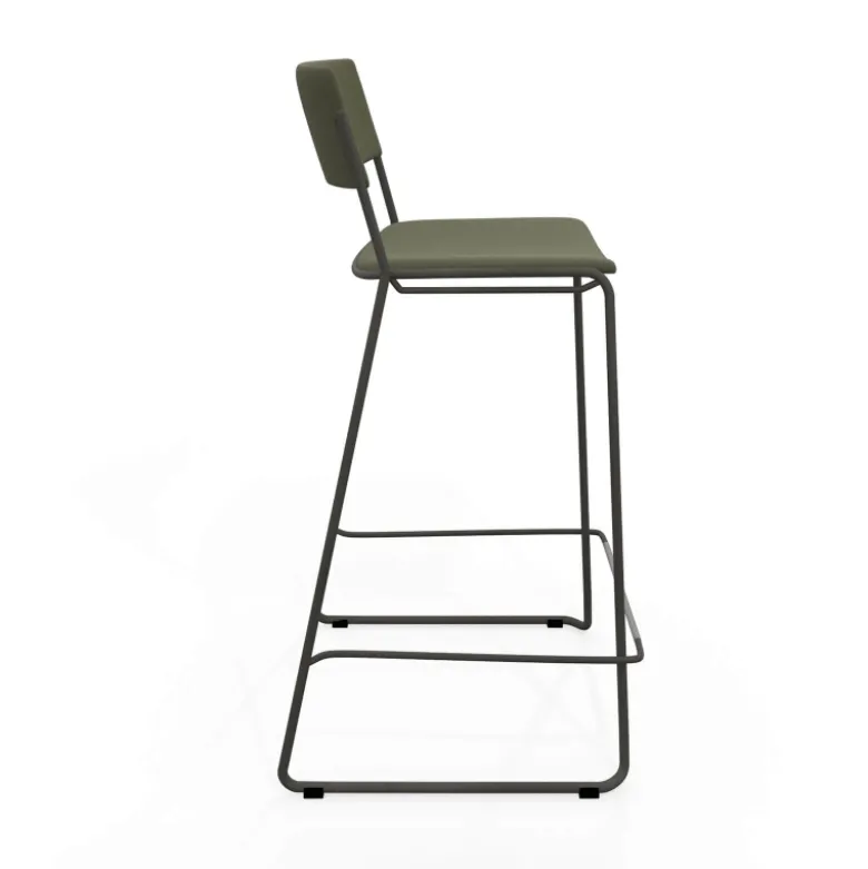 Zoom Tabouret de bar moderne en simili avec pieds traîneau