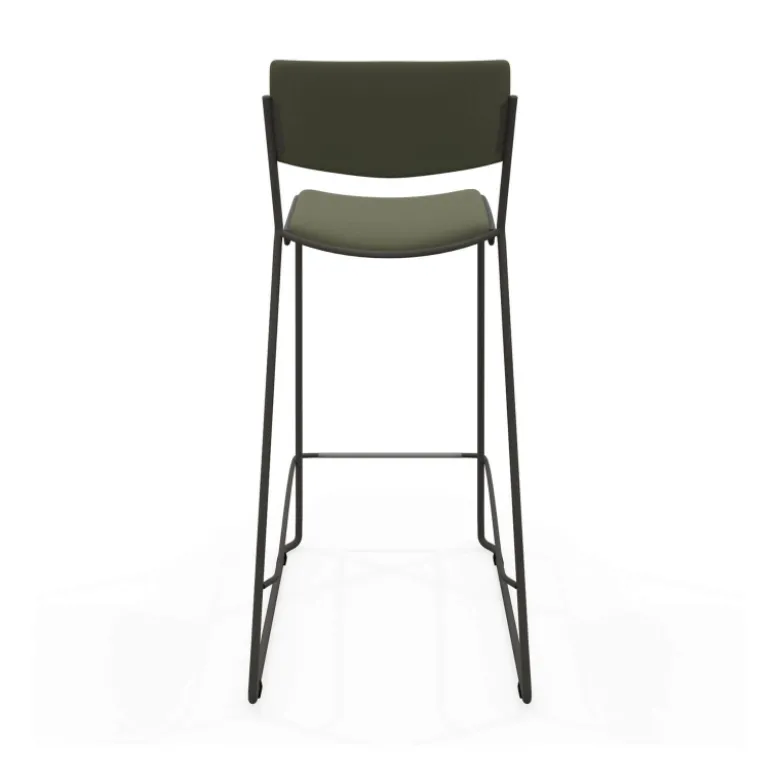 Zoom Tabouret de bar moderne en simili avec pieds traîneau