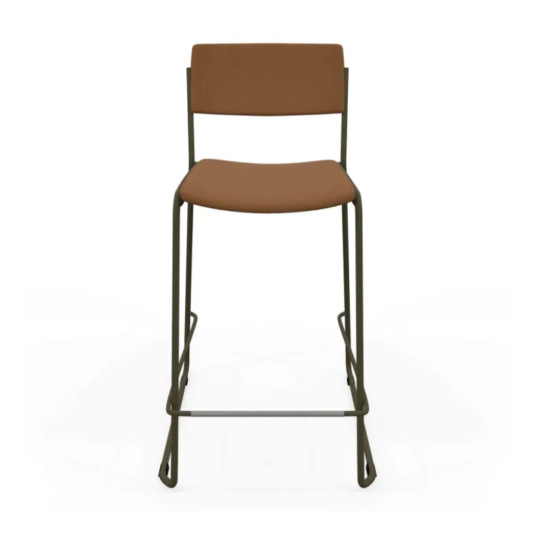 Zoom Tabouret snack moderne en simili avec pieds en traîneau